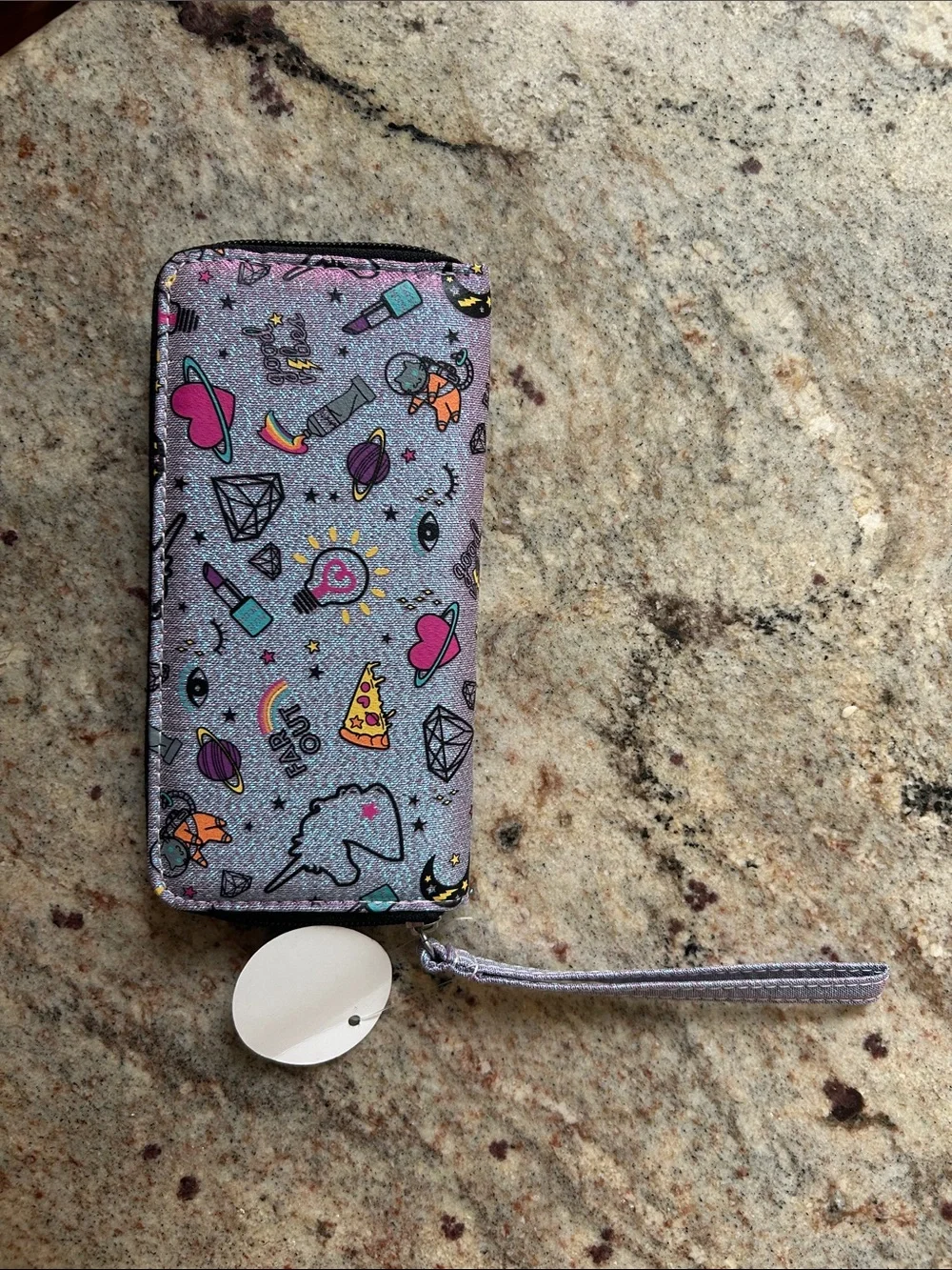 Claire's Pink Glitter Novelty Wristlet Wallet